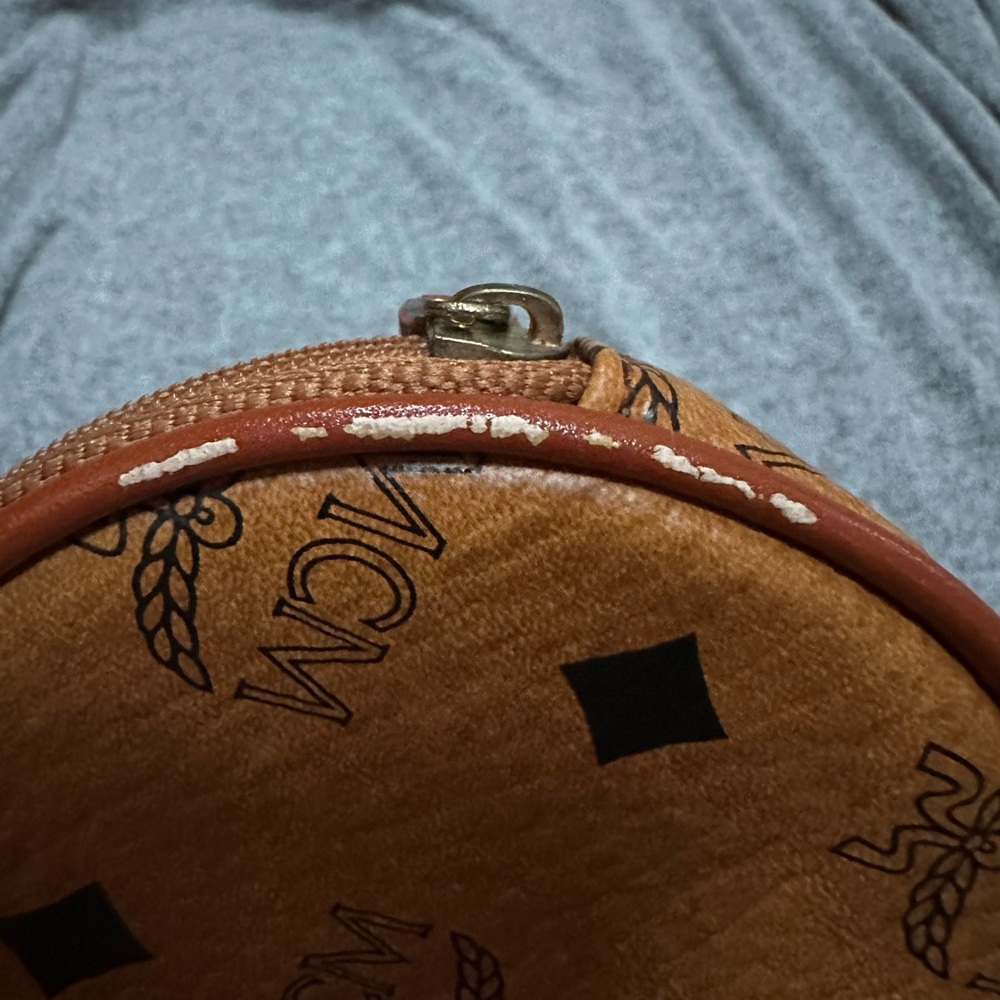 MCM Tan Monogram Pouch Coin Purse Toby Wallet cognac - Picture 4 of 5